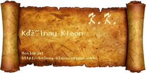Kálnay Kleon névjegykártya